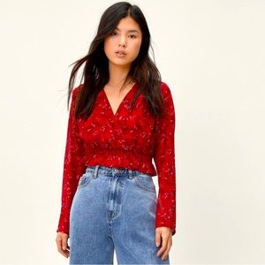 Floral Chiffon Wrap Shirt